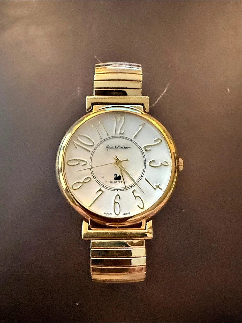 Gloria Vanderbilt Gold-Tone Watch in Gold & White